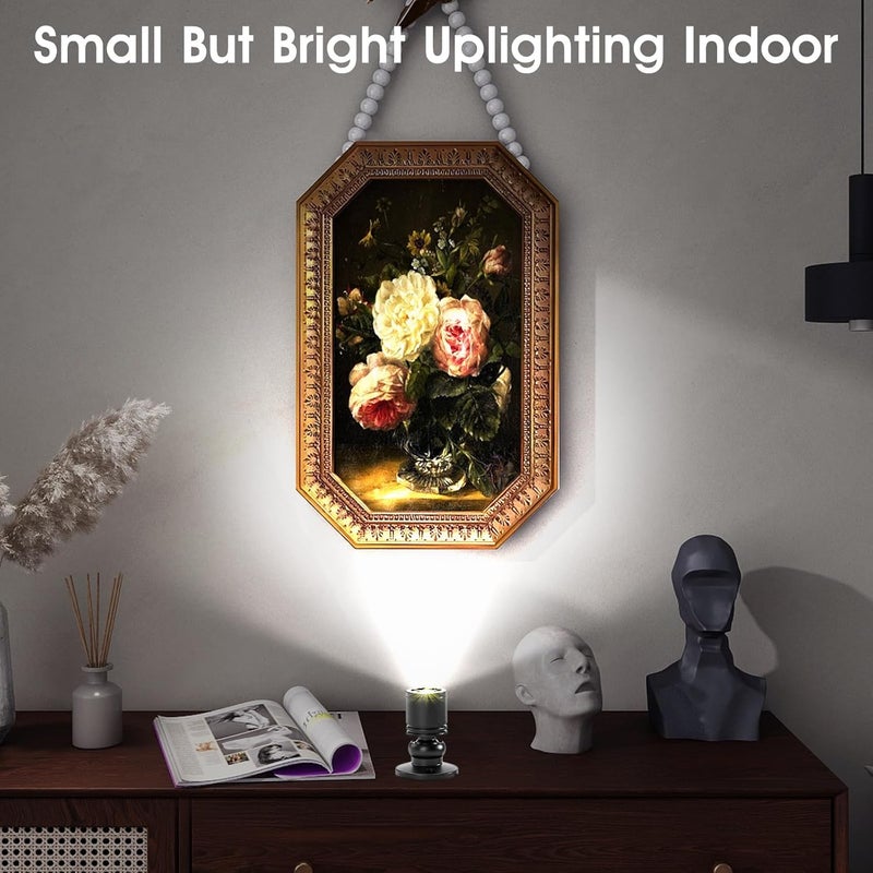 DEDC 6Pcs Led Mini Spot Light, Indoor Picture Lights, 1.5W 12V 6000K Art Light, Accent Up Lights with Wireless RF Dimmer, Closet Spotlight for Plants Jewelry Showcase Model Display Shelves - Image 2